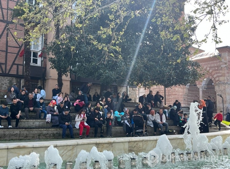 Bursalılar güneşli havanın tadını işte böyle çıkardı 
