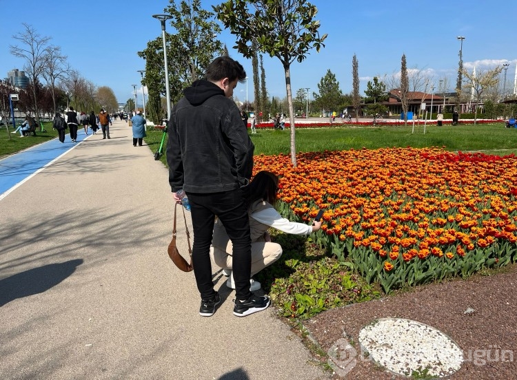 Bursalılar güneşli havanın tadını işte böyle çıkardı 
