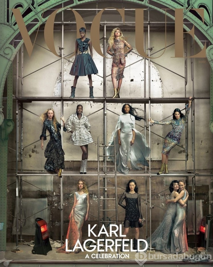  Tasarımcı Karl Lagerfeld için birçok ünlü model bir araya geldi

