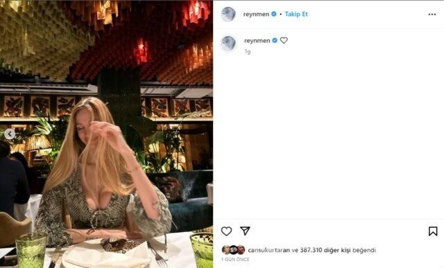 Reynmen'in sevgilisi dekolteli pozlarını paylaştı! Instagram'ı karıştırdı