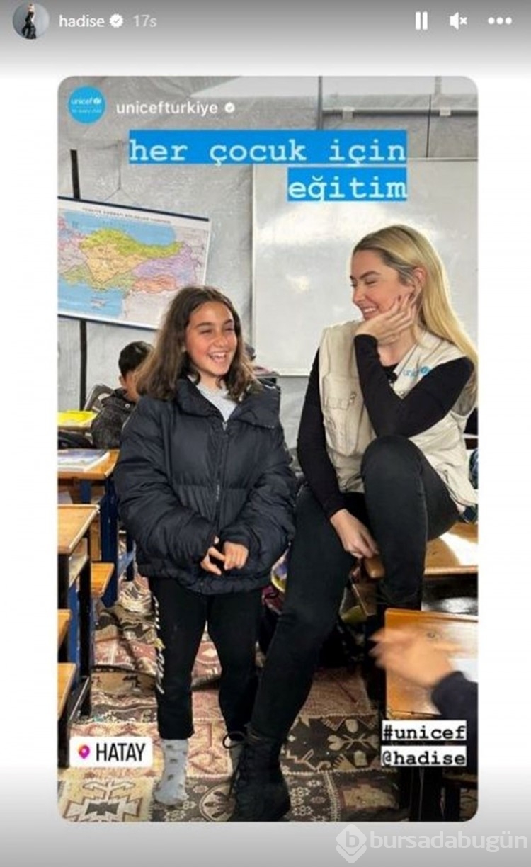 Hadise Hatay'da depremzede çocuklarla bir araya geldi
