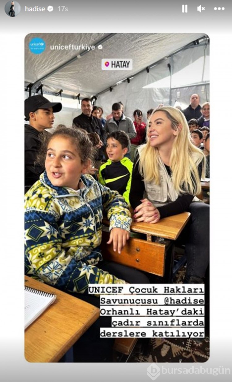 Hadise Hatay'da depremzede çocuklarla bir araya geldi
