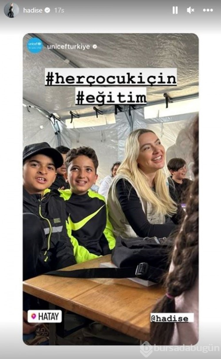 Hadise Hatay'da depremzede çocuklarla bir araya geldi
