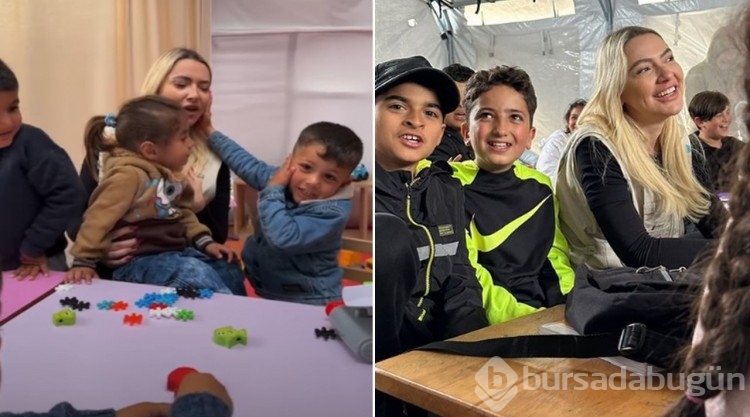 Hadise Hatay'da depremzede çocuklarla bir araya geldi
