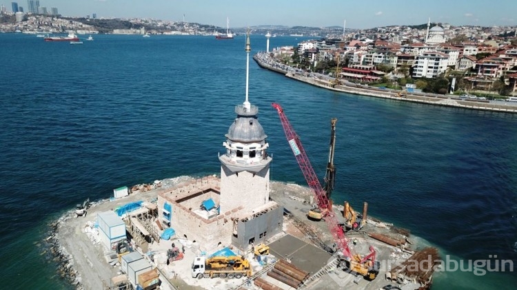 Kız Kulesi'nin son hali havadan görüntülendi