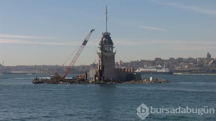 Kız Kulesi'nin son hali havadan görüntülendi
