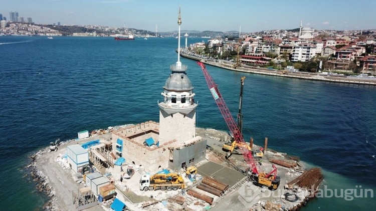 Kız Kulesi'nin son hali havadan görüntülendi