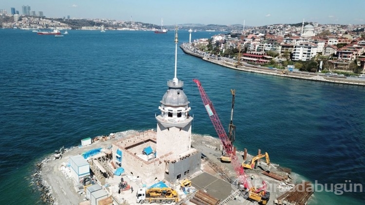 Kız Kulesi'nin son hali havadan görüntülendi