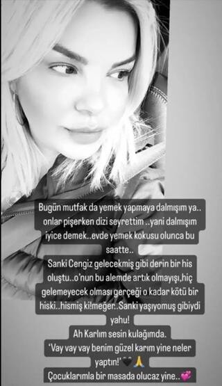 Eşinin vefatıyla yıkılan Elif Karlı'dan yürek burkan paylaşım!