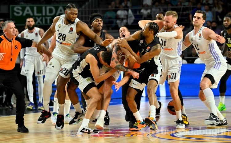 Real Madrid-Partizan maçında yumruk yumruğa kavga