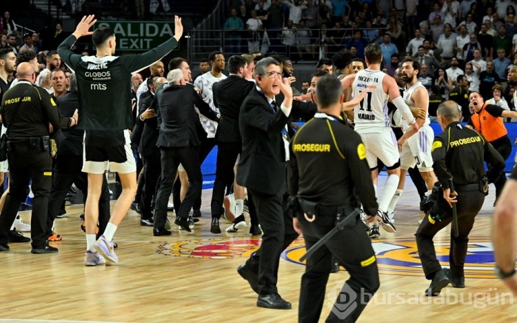 Real Madrid-Partizan maçında yumruk yumruğa kavga