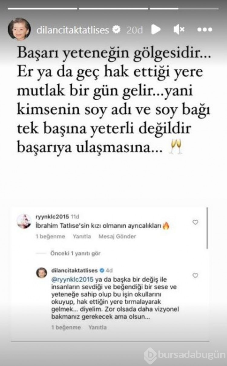 Dilan Çıtak "İbrahim Tatlıses'in kızı olmanın ayrıcalığı" diyen takipçisine sert çıktı!