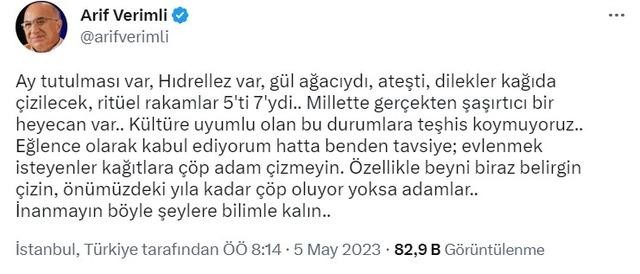 Müge Anlı ile tanınan Arif Verimli'den Hıdırellez tepkisi!