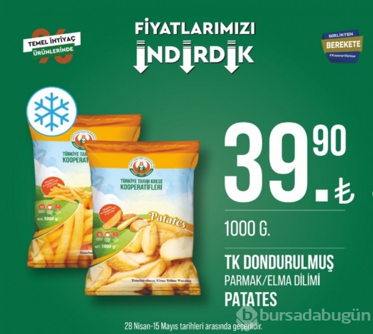 Tarım Kredi Marketleri indirimli ürünler yayında