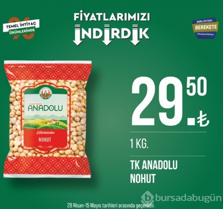 Tarım Kredi Marketleri indirimli ürünler yayında