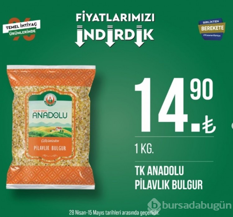 Tarım Kredi Marketleri indirimli ürünler yayında