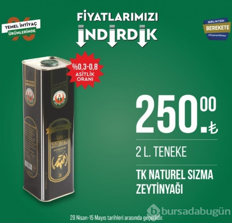 Tarım Kredi Marketleri indirimli ürünler yayında