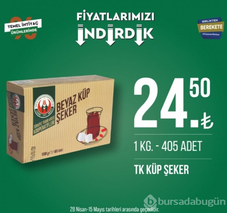 Tarım Kredi Marketleri indirimli ürünler yayında