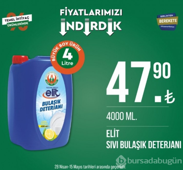 Tarım Kredi Marketleri indirimli ürünler yayında
