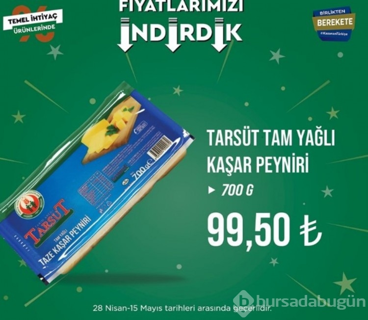 Tarım Kredi Marketleri indirimli ürünler yayında
