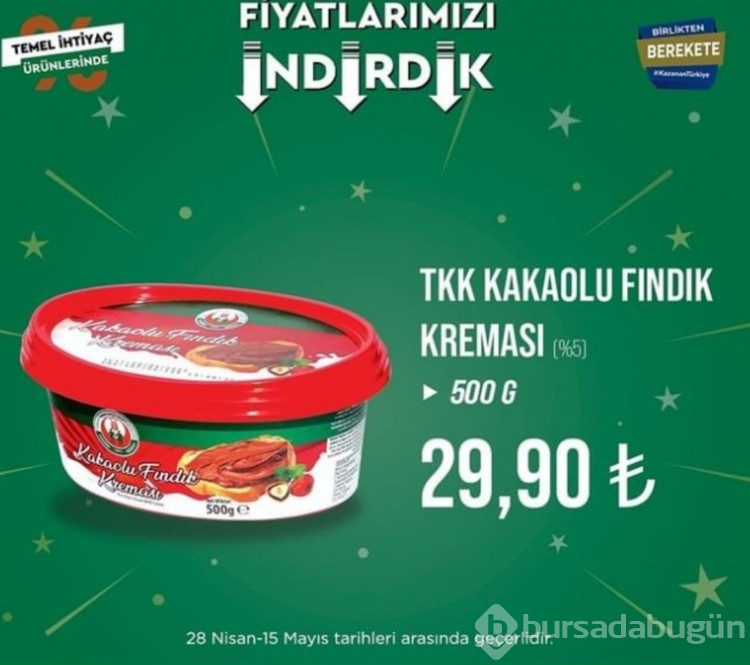 Tarım Kredi Marketleri indirimli ürünler yayında