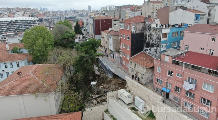 İstinat duvarı okulun bahçesine çöktü