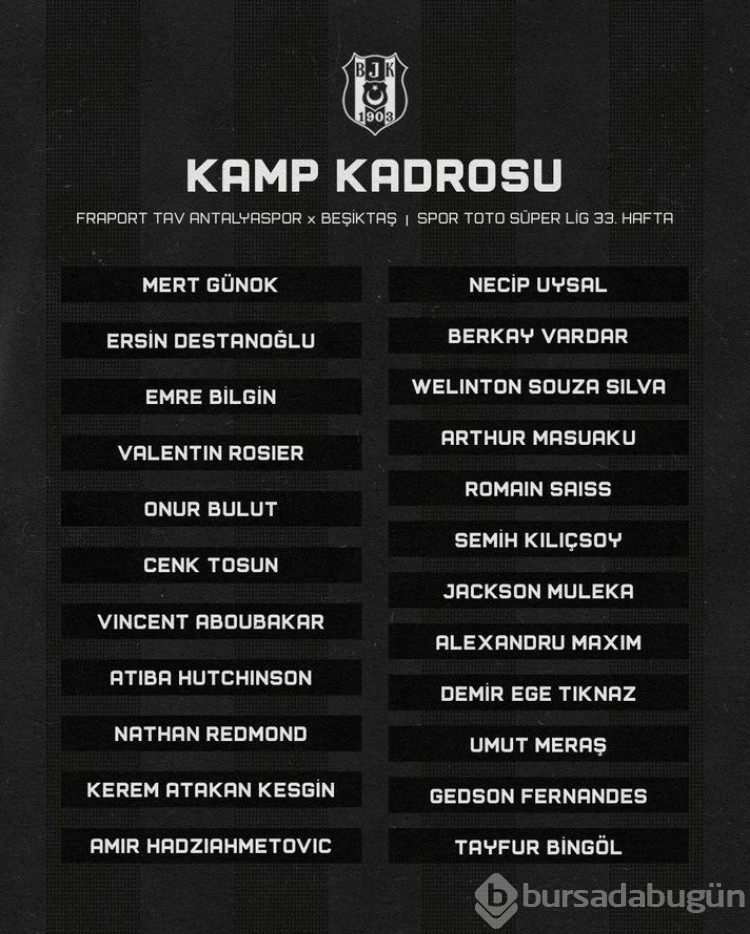 Beşiktaş'ta 6 eksik var