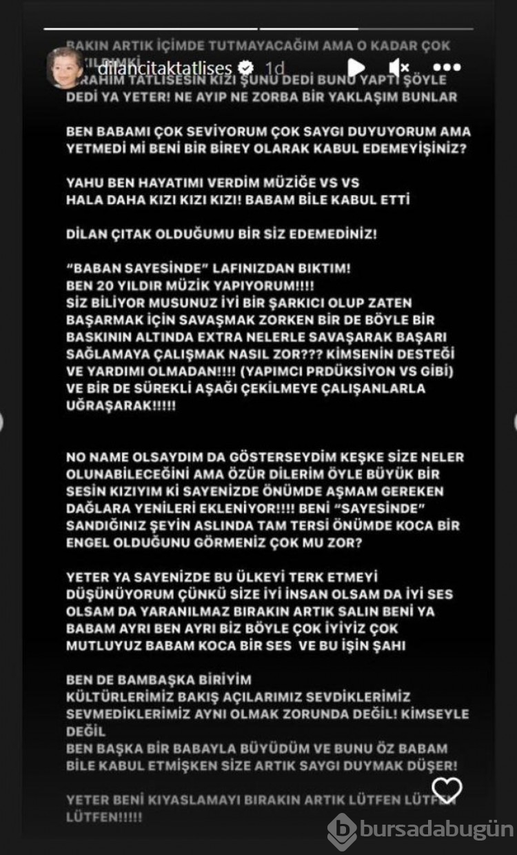Dilan Çıtak: Sayenizde ülkeyi terk etmeyi düşünüyorum