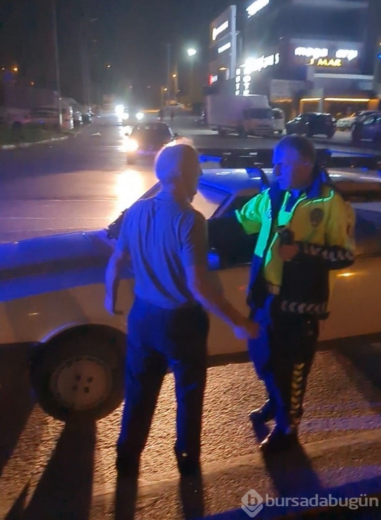 Bursa'da polisin alkollü sürücü ile imtihanı