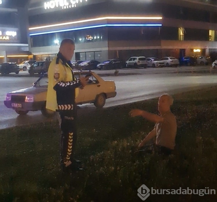 Bursa'da polisin alkollü sürücü ile imtihanı