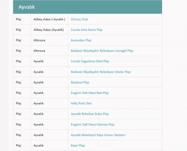 Türkiye'nin mavi bayraklı plajları