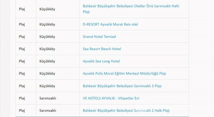 Türkiye'nin mavi bayraklı plajları