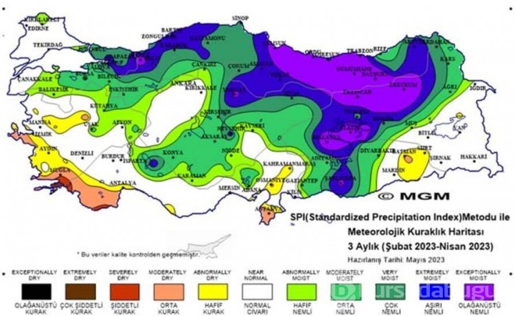 Nisanda yağışlar yüzde 254 arttı, kuraklık haritası yeşile döndü