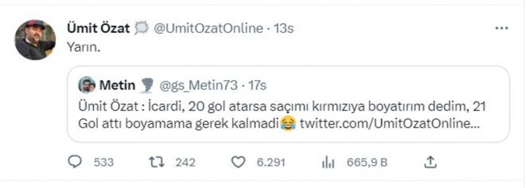Icardi'den Ümit Özat'a çağrı