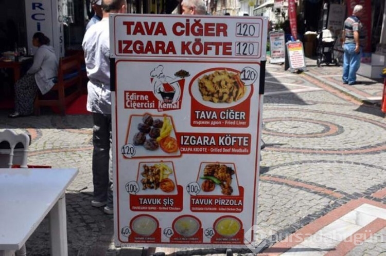 Edirne'nin meşhur tava ciğerinde tavan fiyat delindi; porsiyonu 160 TL
