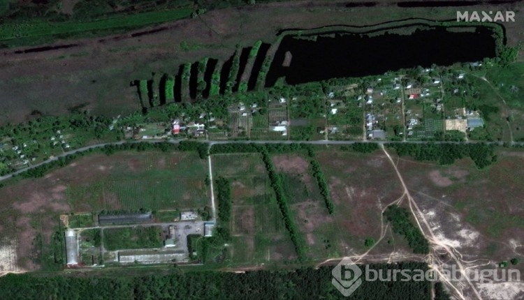 Ukrayna'da baraj çökmesinin neden olduğu felaket uydudan görüntülendi