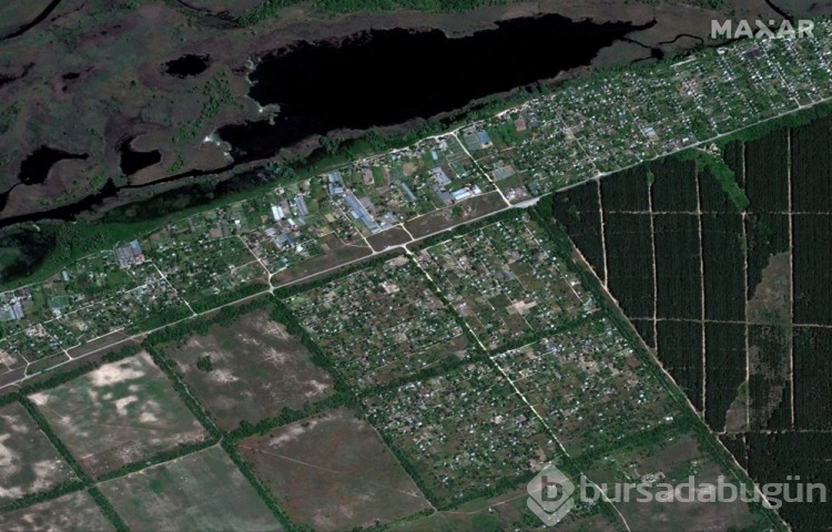 Ukrayna'da baraj çökmesinin neden olduğu felaket uydudan görüntülendi
