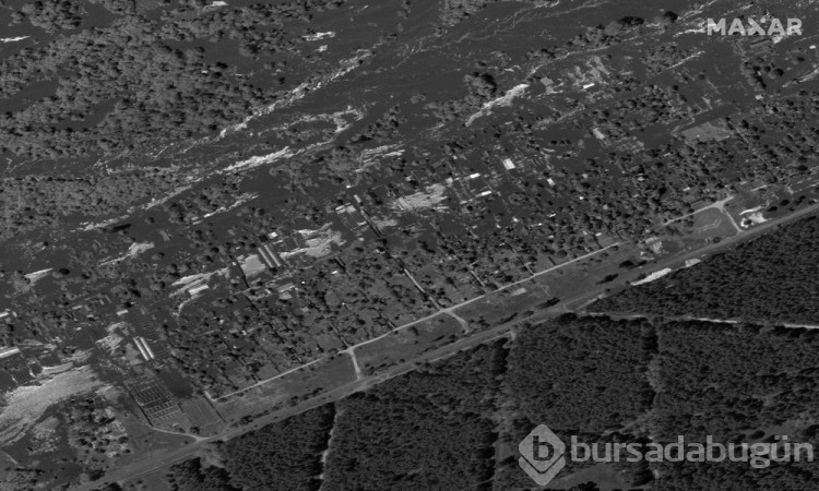 Ukrayna'da baraj çökmesinin neden olduğu felaket uydudan görüntülendi