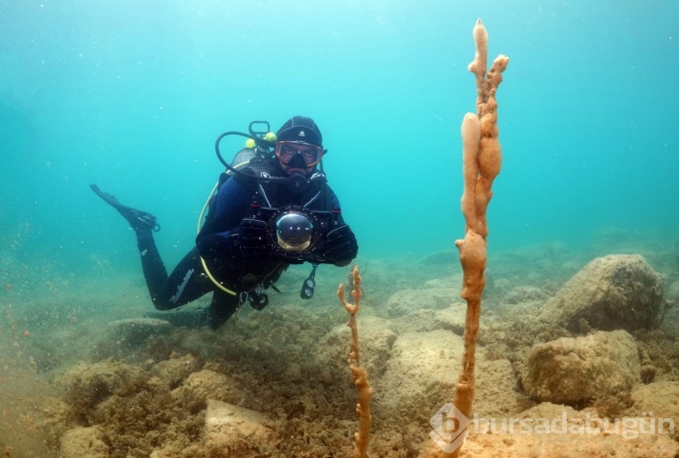 Nemrut Krater Gölü havadan ve su altından görüntülendi