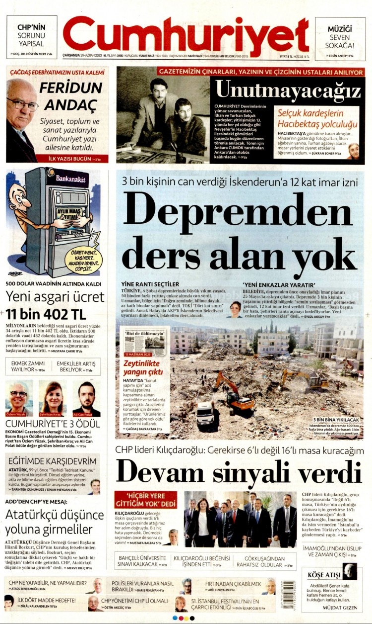 Gazete manşetlerinde yeni asgari ücret 