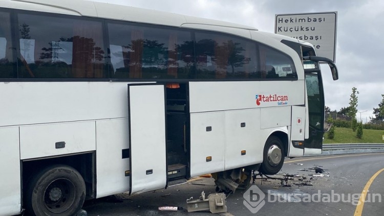 Bariyere çarpan otobüsün durumu görenleri şok etti