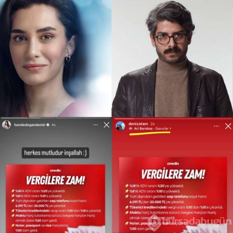 Gece yarısı gelen zamlara ünlüler de tepki gösterdi