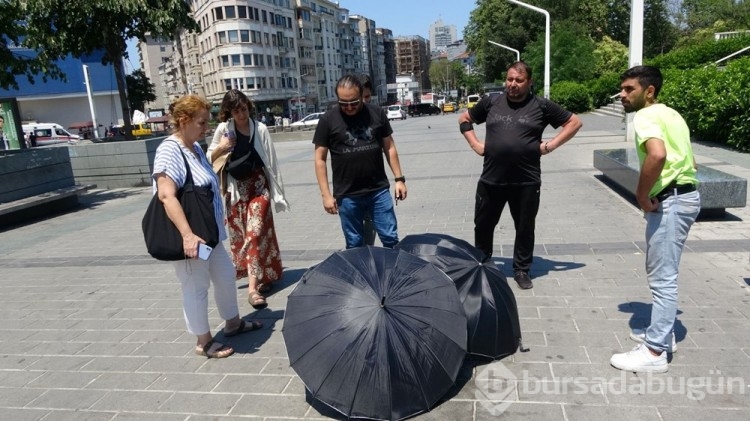 Yaralı köpek için seferber oldu... Taksim Meydanı'nda bir turist kadın, yaralı köpeği fark edince...