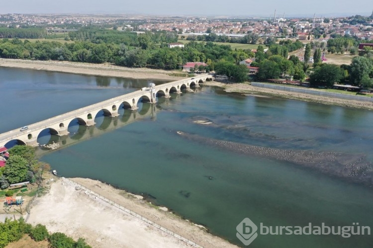 Edirne'deki Meriç ve Tunca nehirlerinin su seviyesi düştü