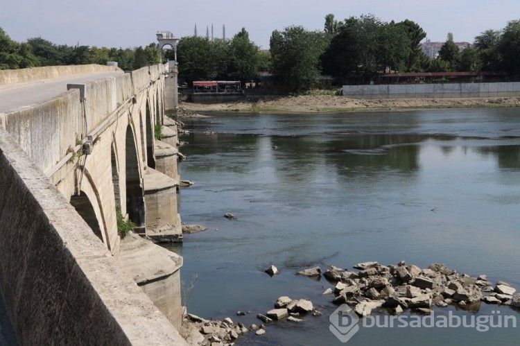 Edirne'deki Meriç ve Tunca nehirlerinin su seviyesi düştü