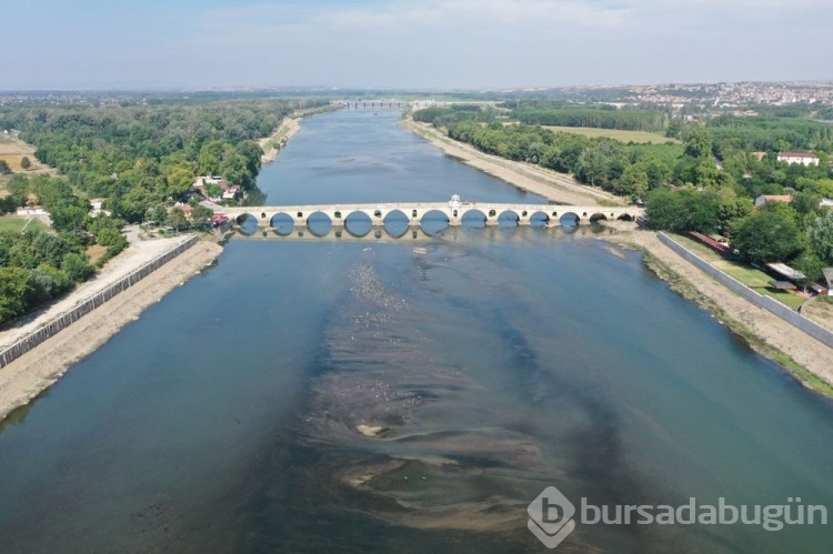 Edirne'deki Meriç ve Tunca nehirlerinin su seviyesi düştü