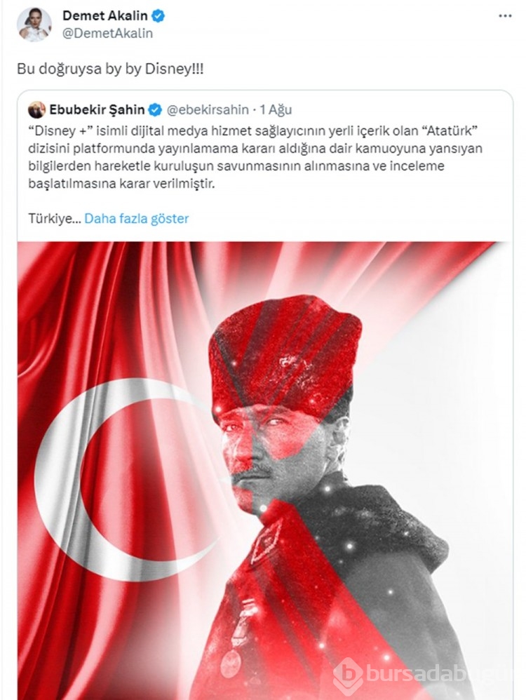 Disyney'in Atatürk dizisi kararına ünlülerden tepkiler