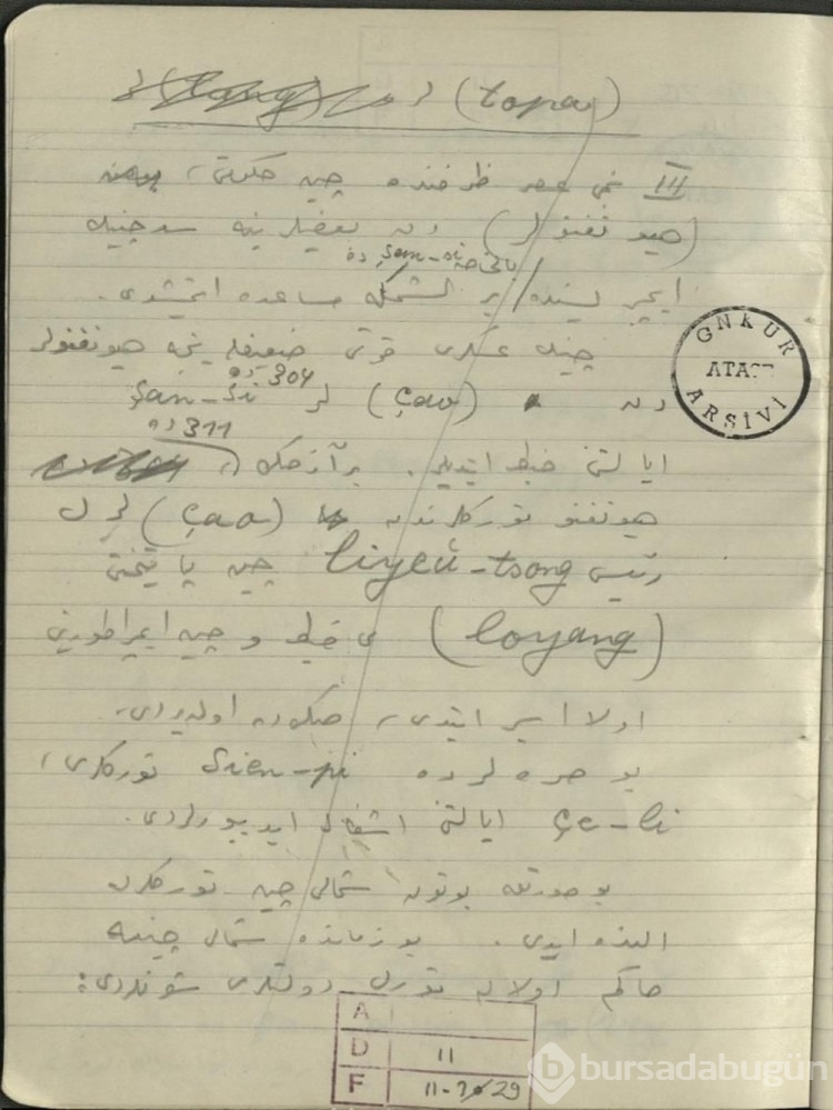 Atatürk'ün el yazısı notları ortaya çıktı