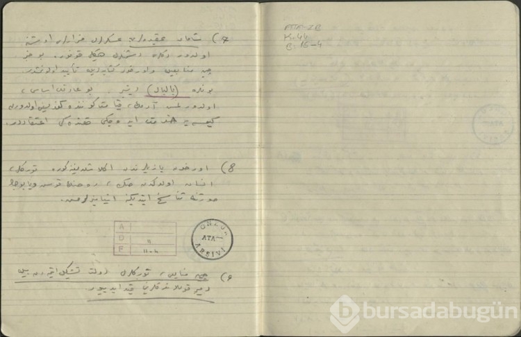 Atatürk'ün el yazısı notları ortaya çıktı