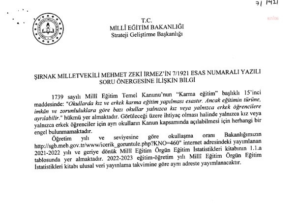 Milli Eğitim Bakanı Yusuf Tekin'den "karma eğitim" açıklaması